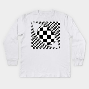 Twisted chessboard and ball Kids Long Sleeve T-Shirt